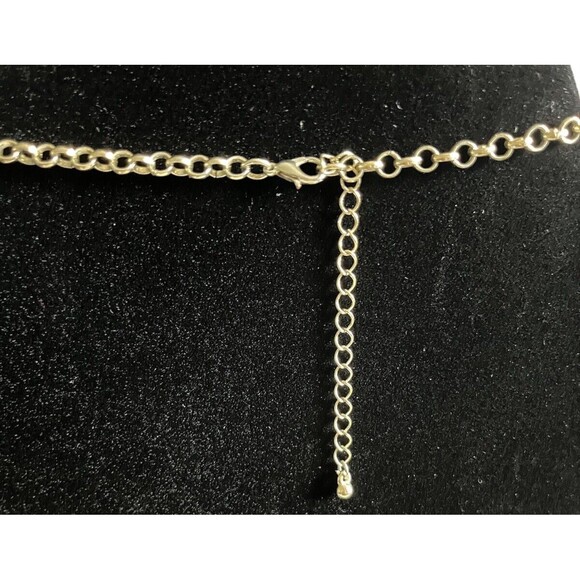 Waterfall Tear Drop Style Bib Statement Necklace Gold Tone Black Jet 20" - Picture 6 of 6